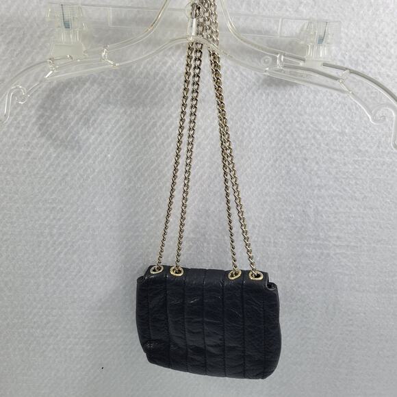 Kate Spade Small Black Pebble Leather Cross Body Purse Chain Strap 122423-0584 - Picture 3 of 8